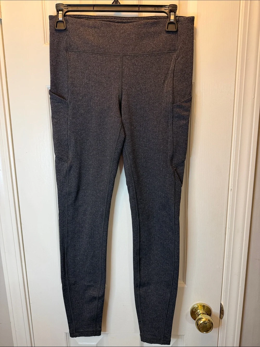 lululemon athletica Dark Charcoal Ribbed High-Waist Leggings with Side Pockets